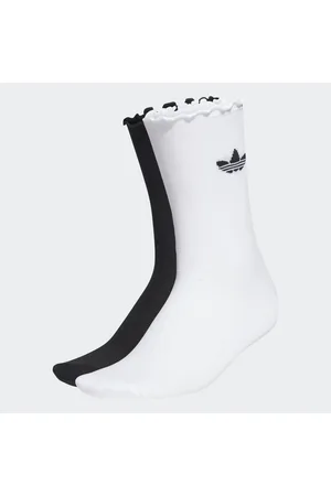 adidas Semi-Sheer Ruffle Crew Socks 2 Pairs Women 43-45