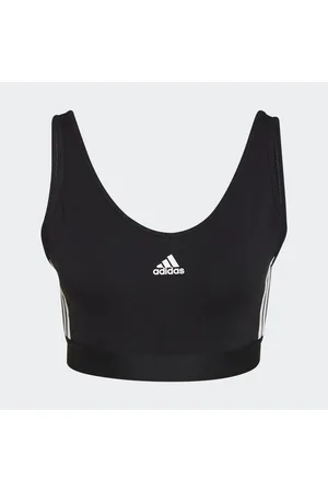 adidas Essentials 3-Stripes Crop Top With Removable Pads Women 2XL