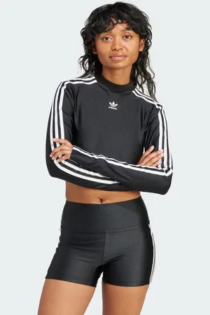 adidas 3-Stripes Cropped Long Sleeve Tee Women S
