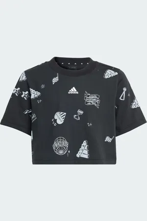 adidas Brand Love Allover Print Crop Tee Kids Kids 11-12Y