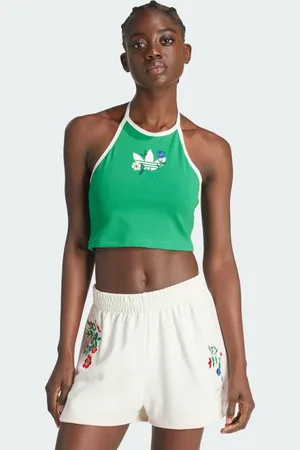adidas Fashion Graphics Floral Halter Neck Top Women L