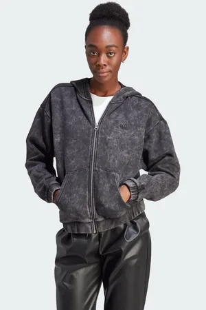 adidas ALL SZN Fleece Washed Full-Zip Hooded Track Top Women XS