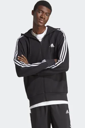 adidas Essentials French Terry 3-Stripes Full-Zip Hoodie Men XL Tall