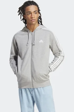 adidas Essentials French Terry 3-Stripes Full-Zip Hoodie Men S Tall