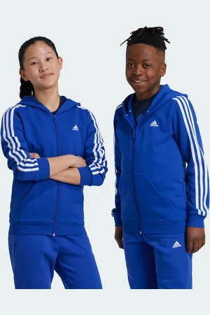 adidas Essentials 3-Stripes Fleece Full-Zip Hoodie Kids 7-8Y