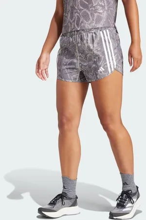 adidas Own the Run Excite Allover Print AEROREADY Shorts Women XS 4"