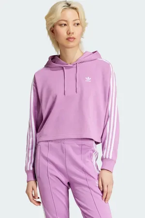 adidas Adicolor 3-Stripes Short Hoodie Women L