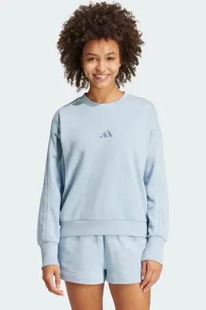 adidas ALL SZN French Terry 3-Stripes Loose Sweatshirt Women S
