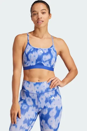 adidas Aeroreact Training Essentials Light-Support Allover Print Bra Women M A-B