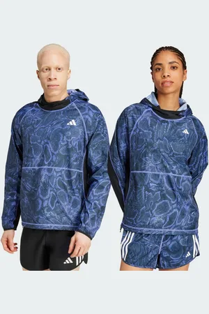 adidas Own The Run Excite Allover Print AEROREADY Hoodie Unisex S