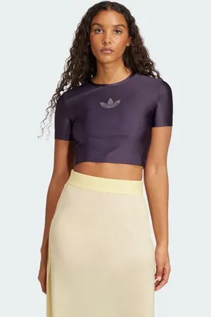 adidas Rhinestone Trefoil T-shirt Women M