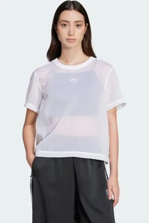 adidas Adicolor Sheer 3-Stripes Tee Women XS