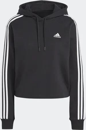 adidas Essentials 3-Stripes French Terry Crop Hoodie Women M