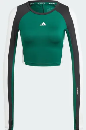 adidas Techfit AEROREADY Colorblock Long Sleeve Tee Women M