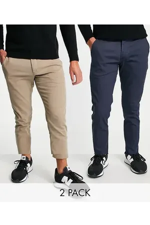 JACK & JONES Intelligence 2 pack chinos in beige & navy