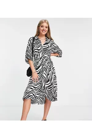 Topshop Women Printed Dresses - Tall zebra print shirt dress