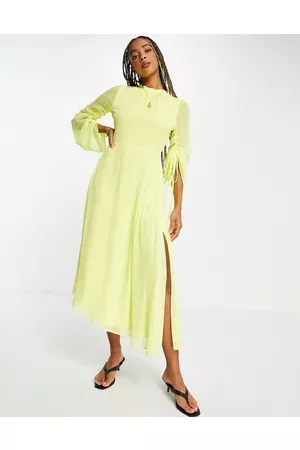 Topshop Tosphop long sleeve open back midi in