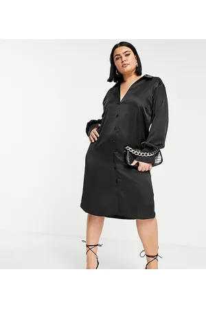 ASOS Top With Wrap Front And Plunge Neckline In Baby Rib in Black