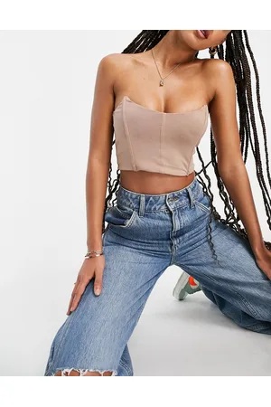 ASOS Crop corset in beige