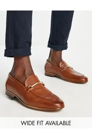 ASOS Loafers in tan faux leather with snaffle detail