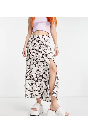New Look Midi skirt with side split in floral