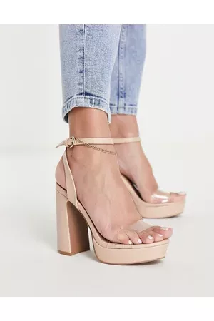 Qupid Platform heeled sandals in beige