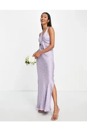 Topshop Heart jacquard maxi slip dress in lilac