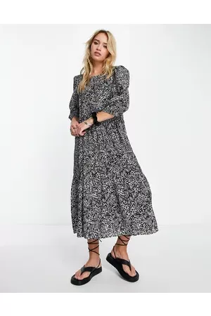 SELECTED Viole printed midi smock dress in multi