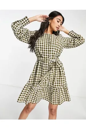 SELECTED Femme check smock dress in
