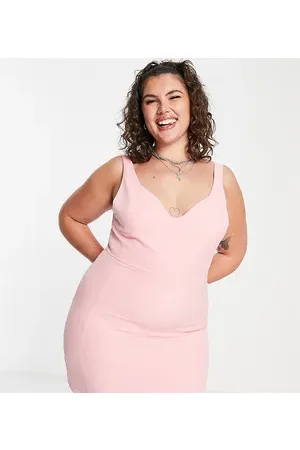 Extro & Vert Plus Structured bodycon dress in bubblegum
