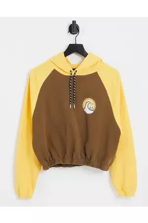 Quiksilver Pray For Wave cropped hoodie in /yellow