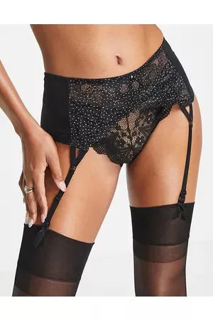 Gossard Glitter suspenders with lace detail in