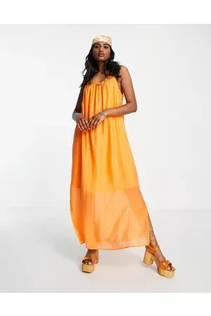 Object Gathered detail midi cami dress in bright