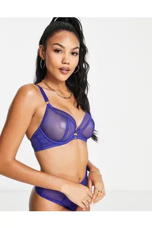 Curvy Kate Scantilly by Fuller Bust Exposed mesh plunge bra in ultraviolet