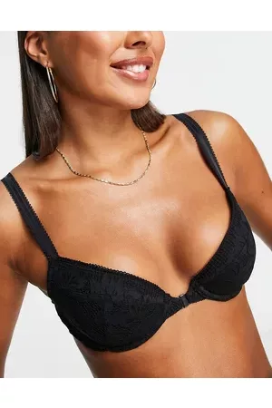 Pour Moi Reflection lace blend front fastening padded bra in