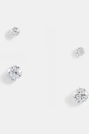 ASOS 2 pack stud earring set with crystal in tone