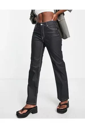 Dr Denim Li high waist straight leg jeans in coated