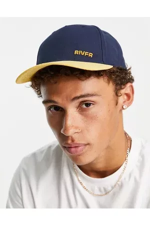 River Island Blocked cap in mustard and blue