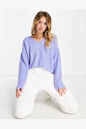 VERO MODA Lightweight v neck jumper in lilac