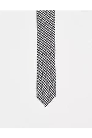 ASOS Skinny tie in black and white hounds tooth