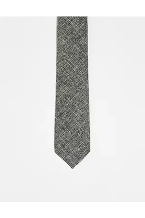 ASOS DESIGN Slim tie in and cream textured weave