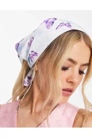 ASOS Women Hair Accessories - Polysatin headscarf in butterfly print in