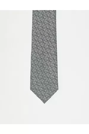 ASOS DESIGN Slim tie in brown and green 70s retro design