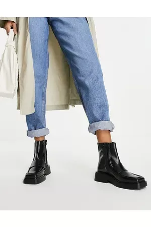 Vagabond Women Boots - Eyra square toe loafer boots in leather