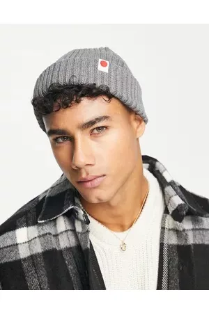 JACK & JONES Cotton fisherman ribbed beanie with label in