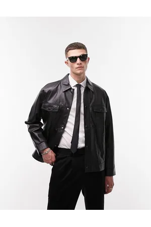 Leather jacket by on sale topman