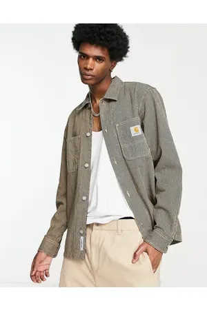 Carhartt Sinclair hickory stripe shirt in brown