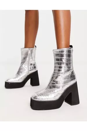 Shellys Jupe heeled boot in croc