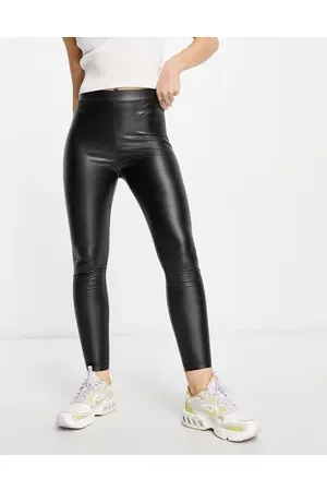 JDY Leather look leggings in