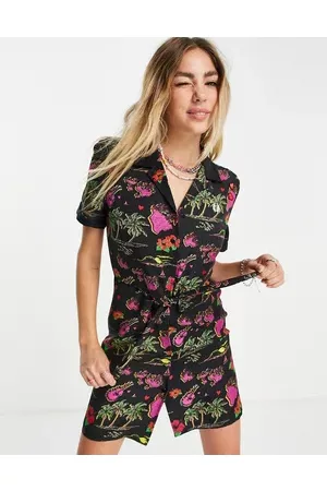 Fred Perry Women Casual Dresses - X Amy Winehouse shirt dress in Hawaiian print